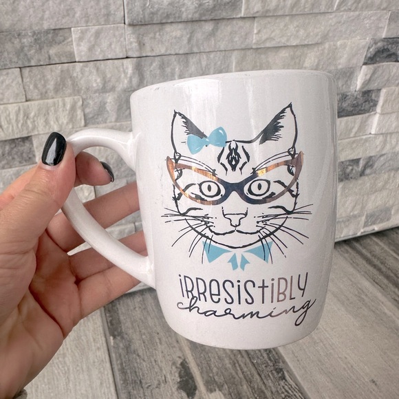 Irresistibly Charming Cat with Glasses  Cat Kitty Tea Coffee Ceramic Mug - Picture 1 of 6